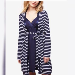 Nursing nightgown and robe size Large color navy